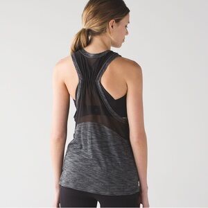 ❌CLEARANCE Lululemon Work The Circuit With Sports Bra Heathered Black Tank Top